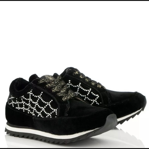 Charlotte Olympia Other - $295 Charlotte Olympia INCY GIRL Velvet Black Sneakers CRYSTALS 31